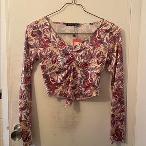 NWT Boohoo Paisley Crop Sz 6